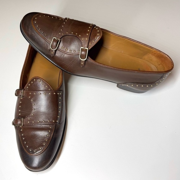 Edhen Milano Men\'s BRERA STUDS
Brown Leather Loafers Shoes Size- 8